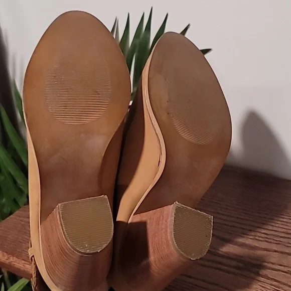 💥CREVO Eva Leather Tan Ankle Boot Block Heel Shooties🍹 Womens Size 8 - Picture 6 of 9